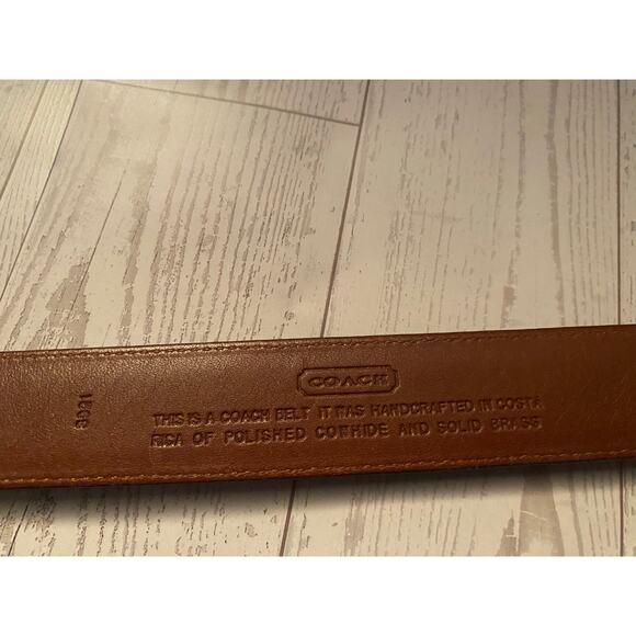 Coach 6821 Men’s 38 Black Leather Belt Solid Brass Buckle Made in Costa Rica - Picture 3 of 4